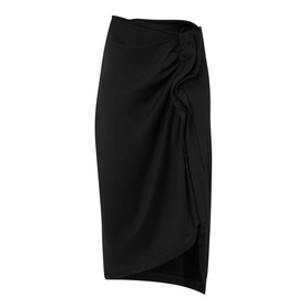 Ruched Asymmetric Skirt