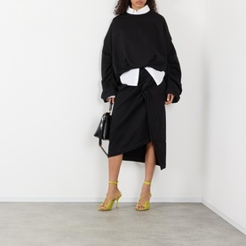 Ruched Asymmetric Skirt