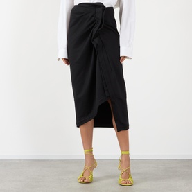 Ruched Asymmetric Skirt