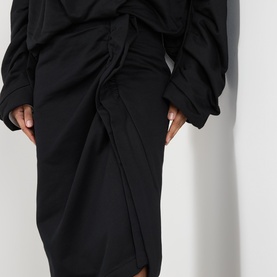 Ruched Asymmetric Skirt