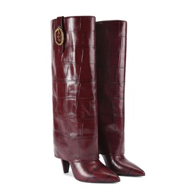 Mock-Croc Foldover Boots