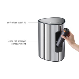 EasyStore&trade; Steel Pedal Bin with Liner Storage 5L