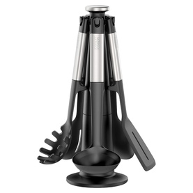 Elevate&trade; Stainless-steel Silicone Utensils Five-Piece Carousel Set