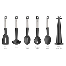 Elevate&trade; Stainless-steel Silicone Utensils Five-Piece Carousel Set