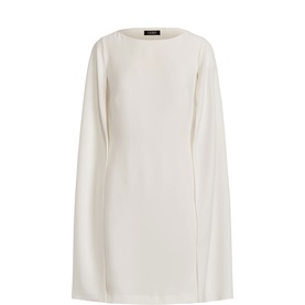 Cape Georgette Mini Cocktail Dress