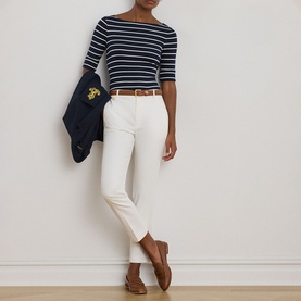 Double-Faced Stretch Skinny Leg Trousers