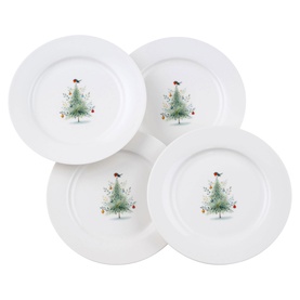 Little Robin Christmas Tree Teaplates Set