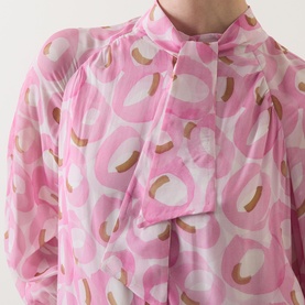 Retro Tie-Neck Mini Shirt Dress