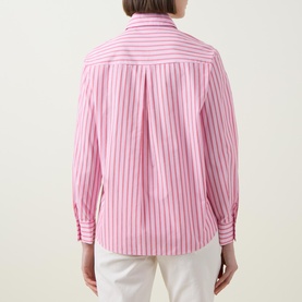 Ruffle Bib Striped Blouse