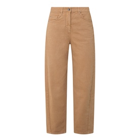 Cropped Barrel Leg Trousers
