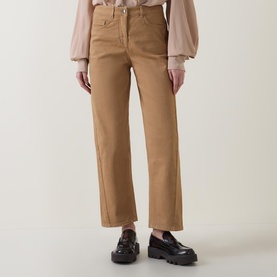 Cropped Barrel Leg Trousers