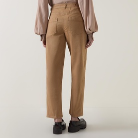 Cropped Barrel Leg Trousers