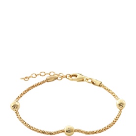 Juvi Disco Ball Bracelet in gold vermeil with diamond-cut beads on an intricate chain and adjustable lobster clasp fastening