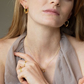 Flow Stud Hoop Earrings
