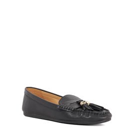 Geen Leather Tassel Trim Loafers