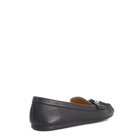 Geen Leather Tassel Trim Loafers