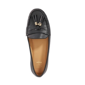 Geen Leather Tassel Trim Loafers