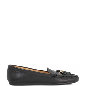 Geen Leather Tassel Trim Loafers