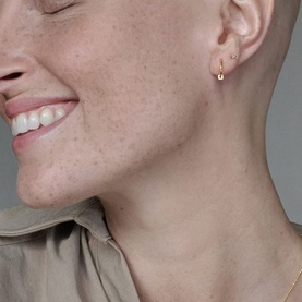 Icon Cube Huggie Hoop Earrings