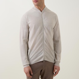 Textured Knitted Bomber Sweater