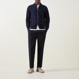 Textured Zip-Through Bomber Jacket