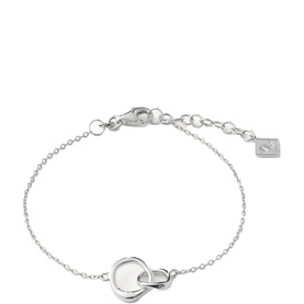 Juvi Kindred Chain Bracelet in silver sterling silver with two interlinking circle charms on a delicate chain with lobster clasp