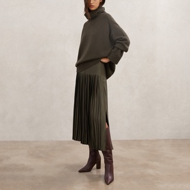 Savannah Satin Pleated Skirt