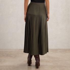Savannah Satin Pleated Skirt
