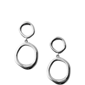 Pause Drop Hoop Stud Earrings
