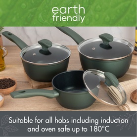 Earth Friendly Saucepan Set 3-Piece