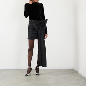 Velvet Bow Mini Dress