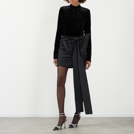 Velvet Bow Mini Dress