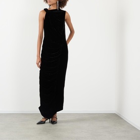 Velvet Ruched Evening Dress