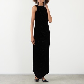 Velvet Ruched Evening Dress