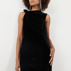 Velvet Ruched Evening Dress