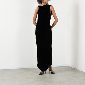 Velvet Ruched Evening Dress