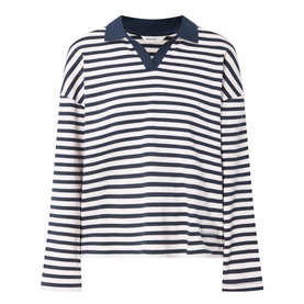 Striped Long Sleeved Polo Shirt