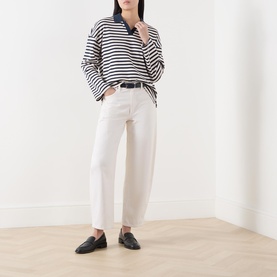 Striped Long Sleeved Polo Shirt