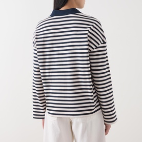 Striped Long Sleeved Polo Shirt
