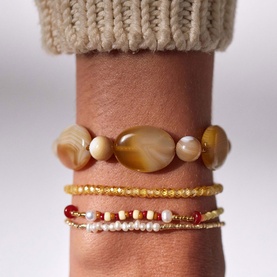 Tan Line Beaded Bracelet