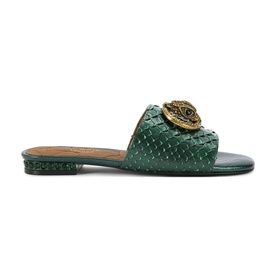 Chelsea Snake-Effect Flat Sandal