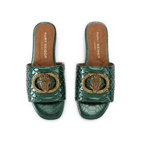 Chelsea Snake-Effect Flat Sandal