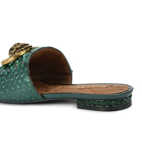 Chelsea Snake-Effect Flat Sandal