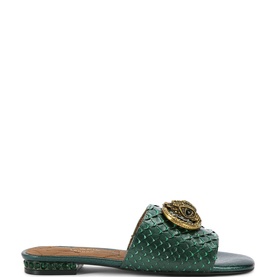 Chelsea Snake-Effect Flat Sandal