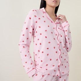 Ditsy Strawberry Print Pyjama Set