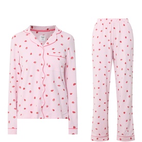 Ditsy Strawberry Print Pyjama Set