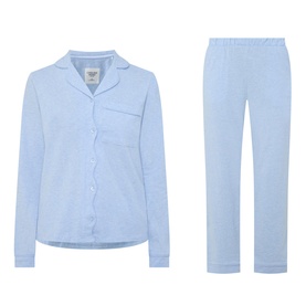 Solid Scallop Pyjama Set