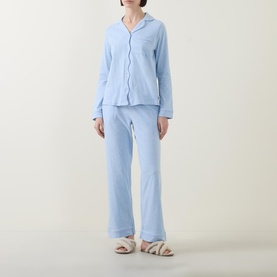 Solid Scallop Pyjama Set