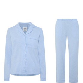 Solid Scallop Pyjama Set