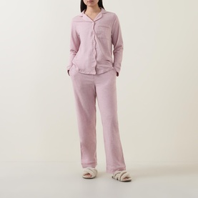 Scalloped Long Pyjama Set